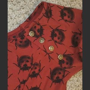SOLD... Effie's heart ramble dress in Ladybug Sz S